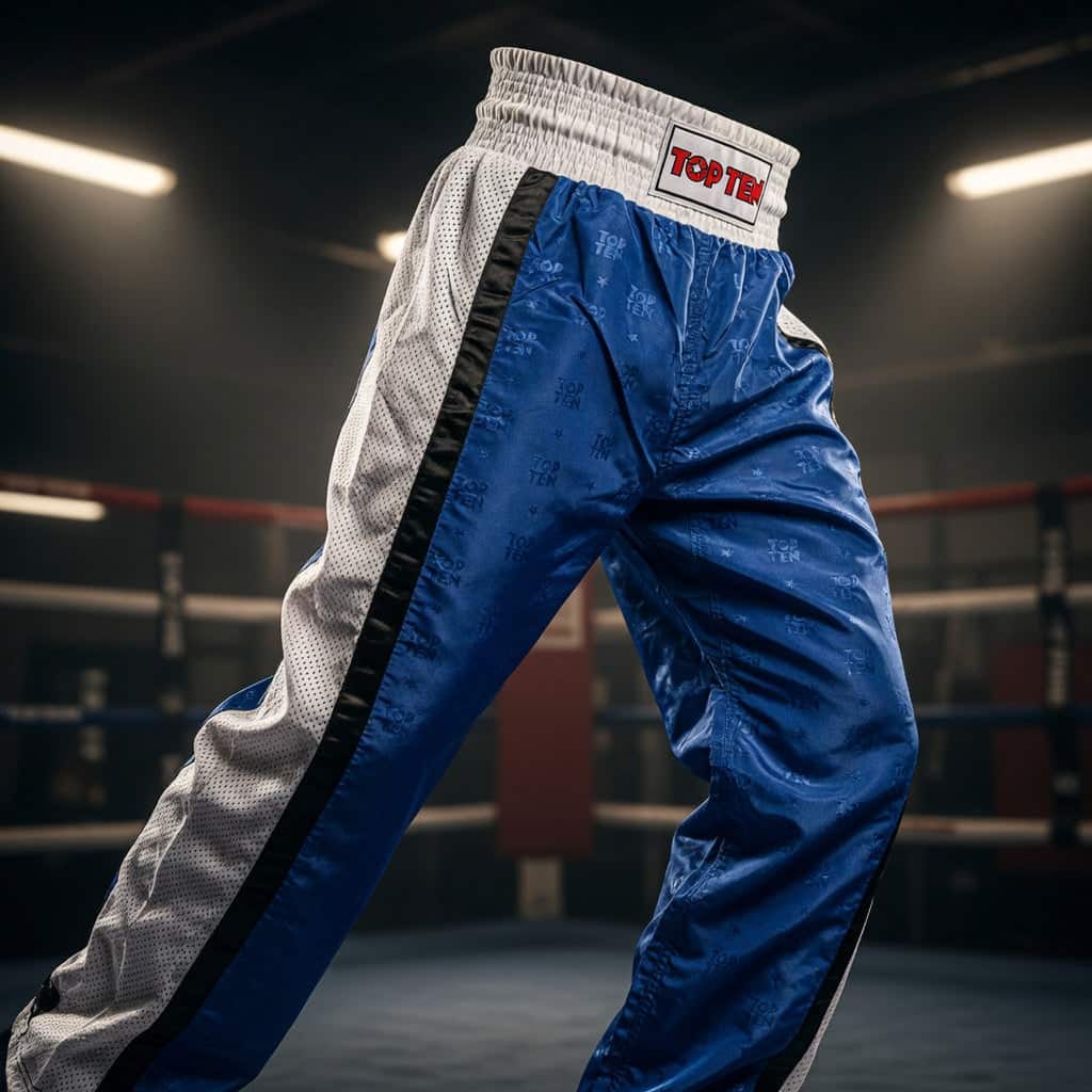 TOP TEN WAKO Mesh Kickboxingbukse - Blå/Hvit