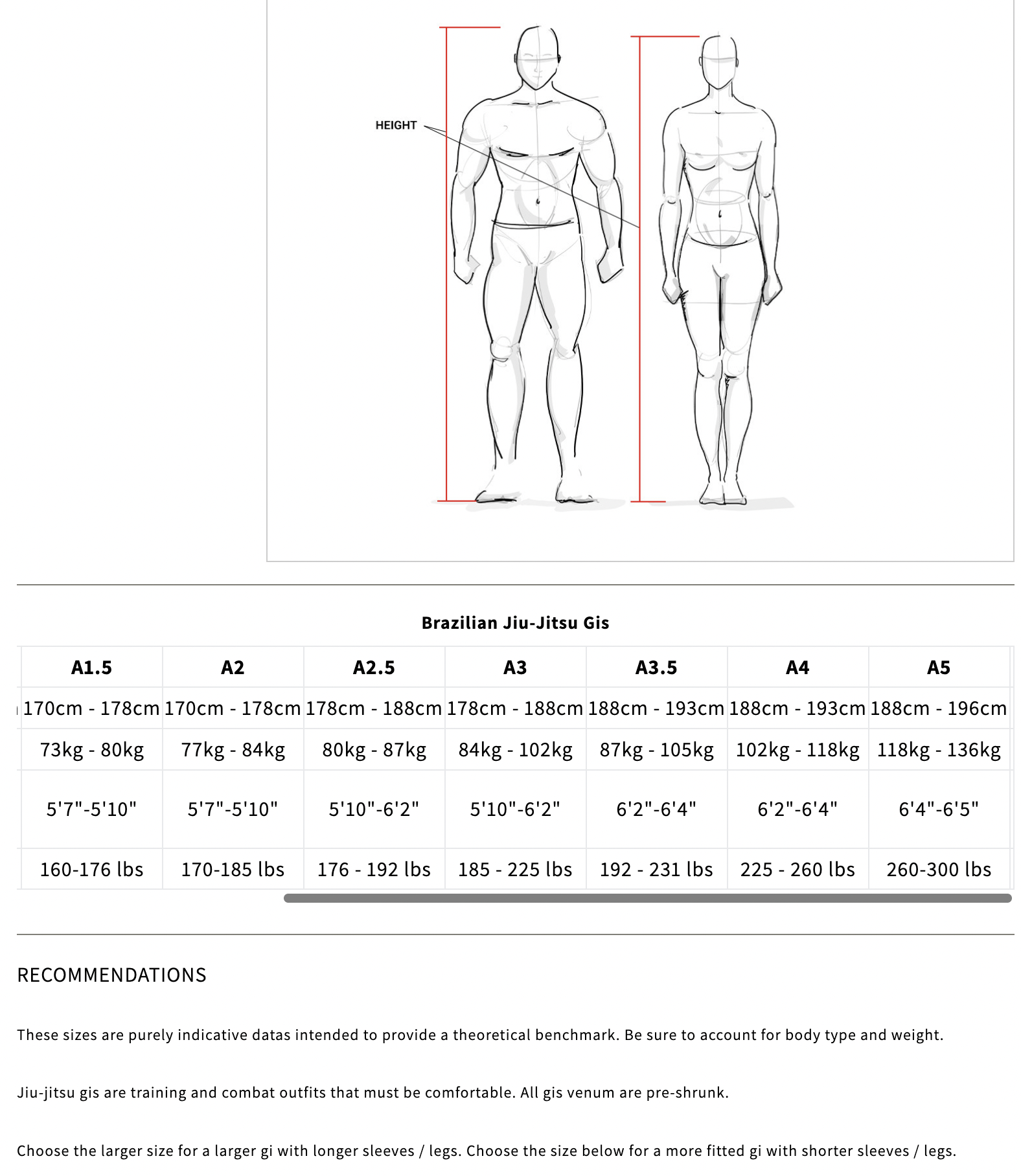 BJJ Størrelseguide 02